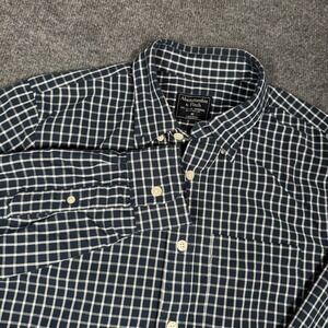 Abercrombie Fitch Shirt Mens Med Blue Plaid Button Down Long Sleeve Cotton